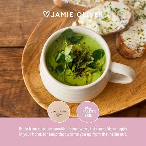 Jamie Oliver Big Love Cosy Cuppa White Speckled Stoneware Mug, 375ml – 2