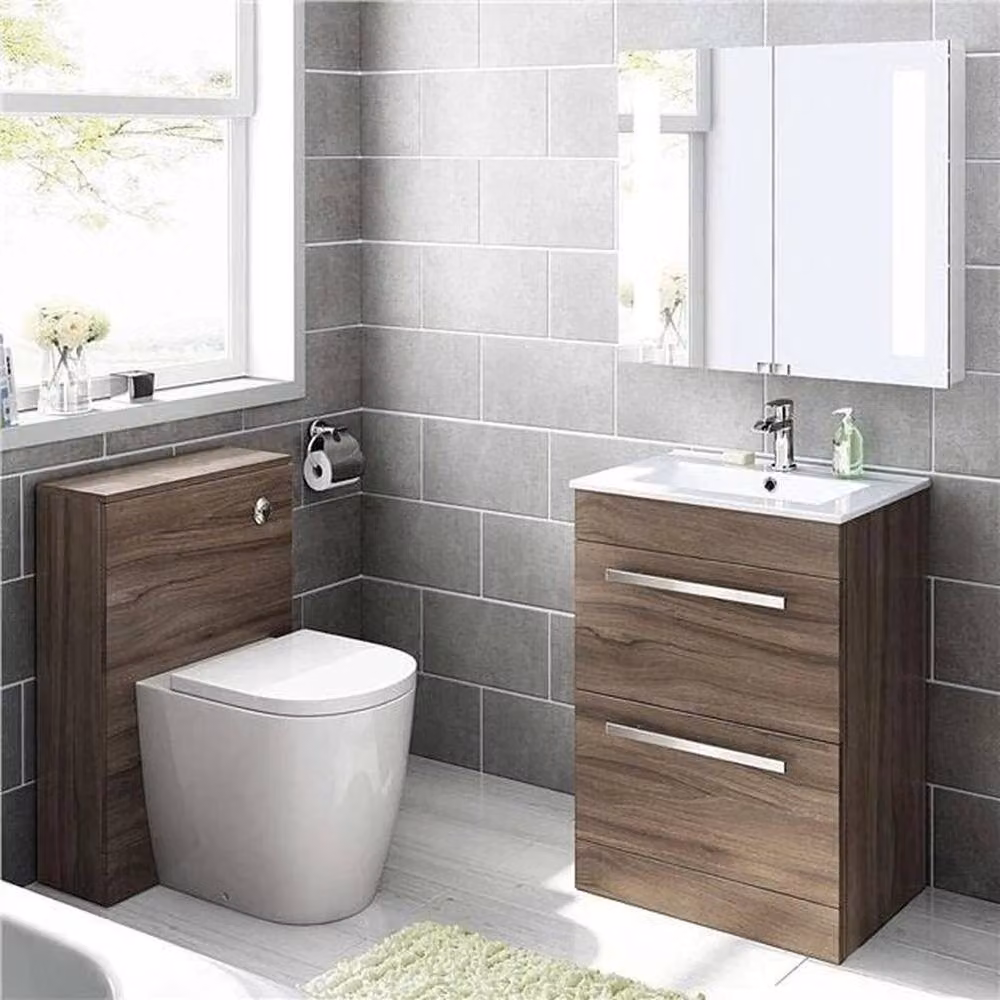 SPETLEK Modern Glossy Walnut Sink Unit with Brown Ceramic Basin – 3