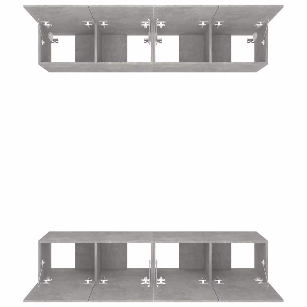 Berkfield Home Set of 4 Modern TV Cabinets in Concrete Grey, Engineered Wood, W/D/H: 80 x 30 x 30 cm – 2