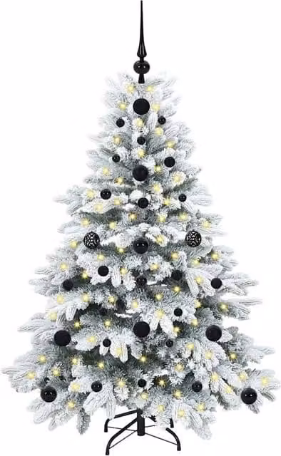Berkfield Home Beautiful Artificial Christmas Tree with 150 Warm White LEDs, Green and White, Height: 120 cm – 1