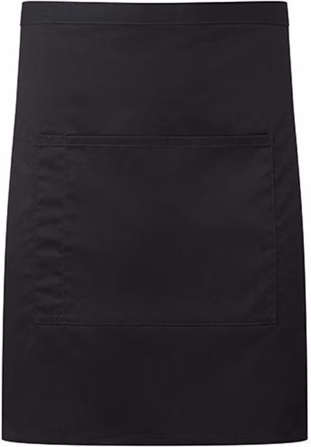 Premier Colours Pocket Denim Mid Length Waist Apron in Black
