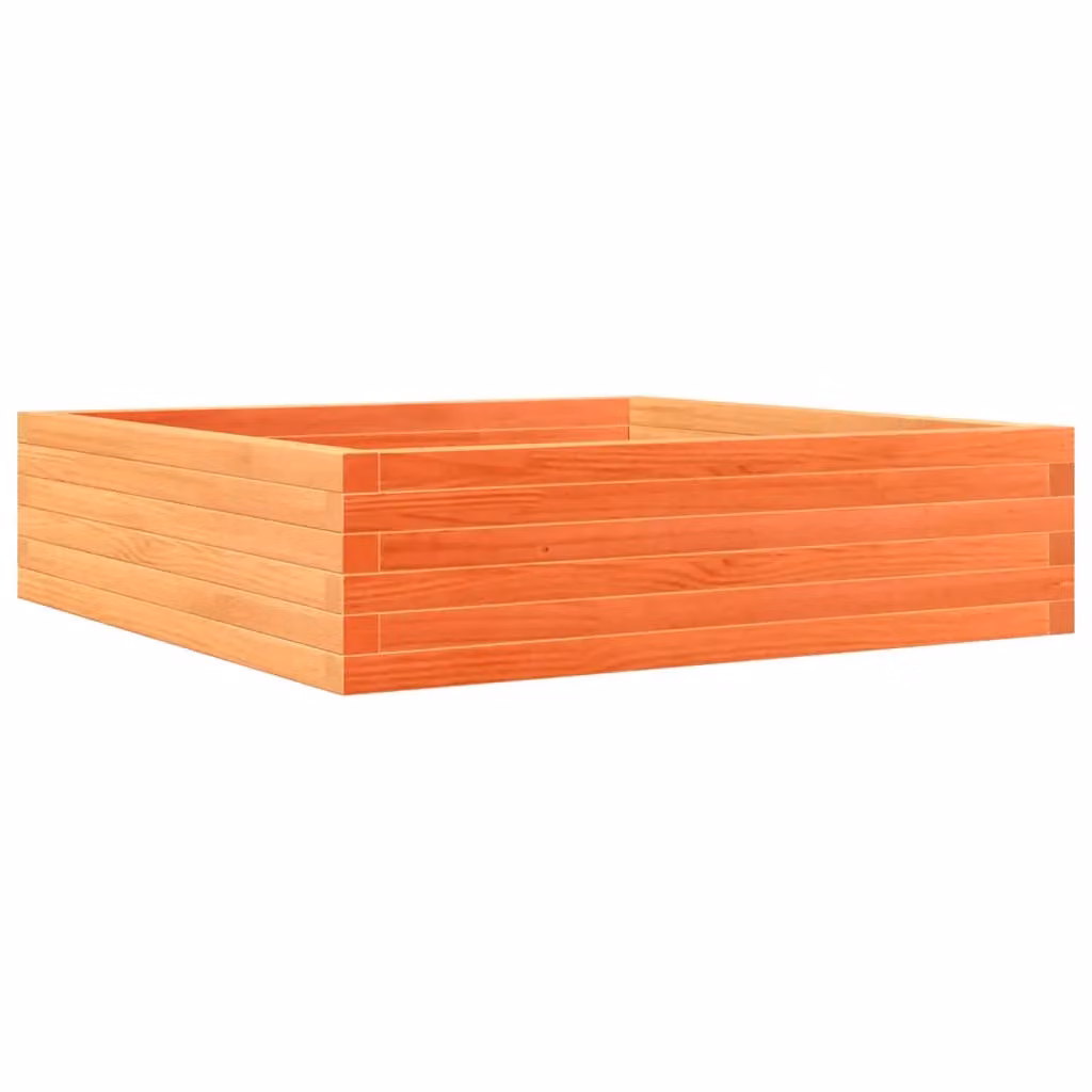 Berkfield Home Waxed Brown Pine Wood Garden Planter Tub W/D/H: 90 x 90 x 23 cm – 2