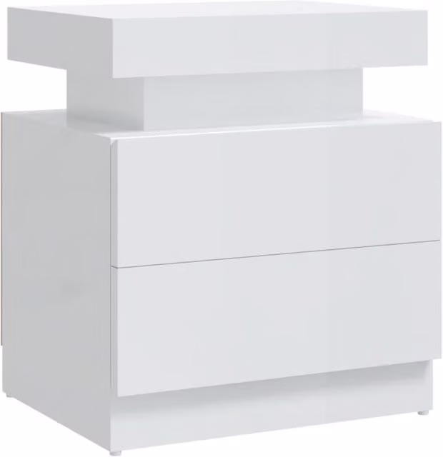 Berkfield Home High Gloss White Bedside Cabinet W: 45 cm, D: 35 cm, H: 52 cm – 1