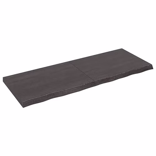 vidaXL Rustic Oak Wall Shelf, Dark Brown, W: 160 cm, D: 60 cm, H: 6 cm – 1