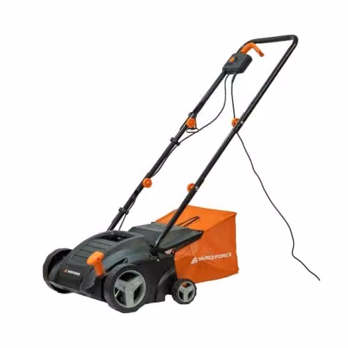 Yard Force 1500W Electric 2-in-1 Lawn Scarifier and Aerator in Orange, 32cm Working Width with 35L Collection Bag – 1