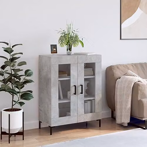 vidaXL Modern Sideboard in Grey, W/D/H: 69.5 x 34 x 90 cm – 2