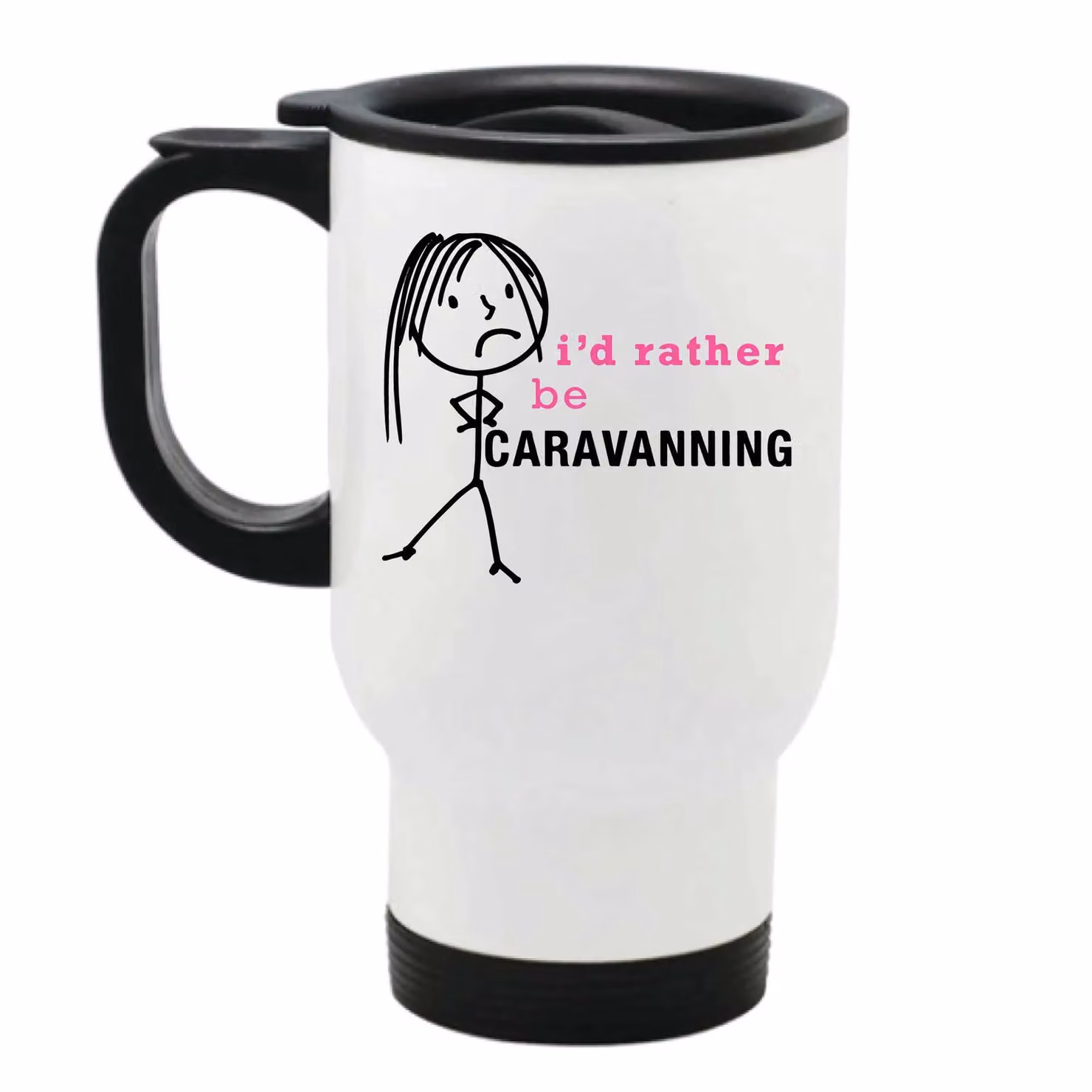 60 Second Makeover Women's I'd Rather Be Caravanning Metal Travel Mug in White – 2