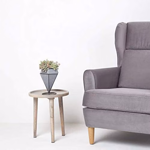 Homescapes Artificial Succulent Arrangement in a Grey Geometric Pot, Height: 31 cm – 2
