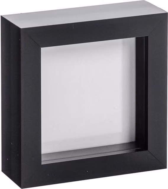 Nicola Spring Modern Square 3D Box Photo Frame, Black, W/D/H: 10.16 x 10.16 x 10.16 cm