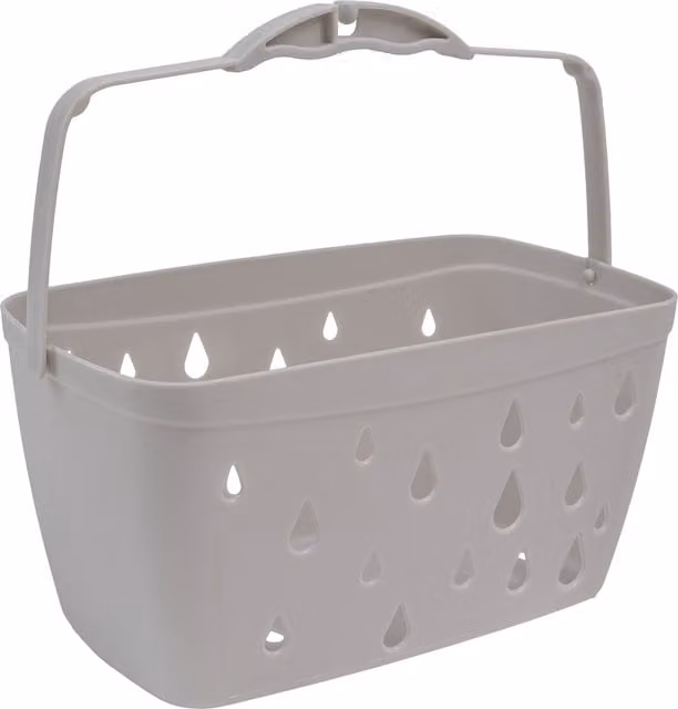 JVL Plastic Hanging Peg Basket with Hook, Grey