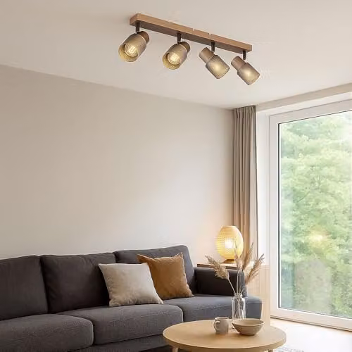 Globo Lighting Adjustable Ceiling Lamp for Living Rooms in Black and Chrome – 2