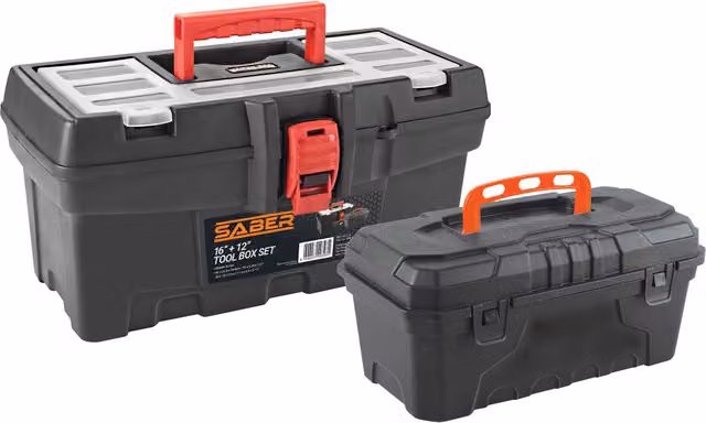 Saber Eco Master Tool Box Set 16in with Inserts, Black