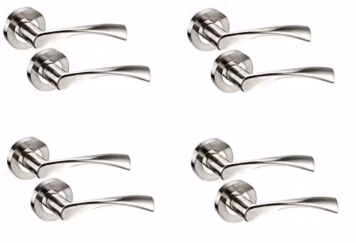 Golden Grace Astrid Door Handles in Polished Chrome and Silver Duo Finish