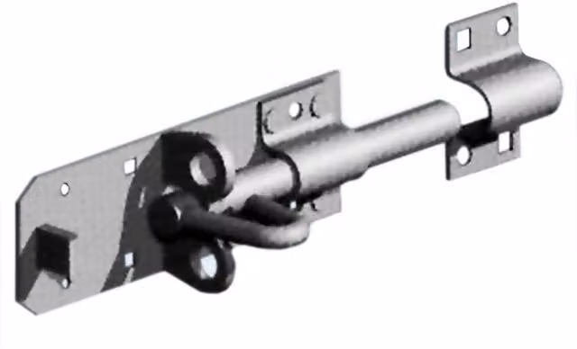 Burbage Iron Craft 6 inch Brenton Sliding Bolt, Pad Lockable, Galvanised Silver Metal Gate and Door Lock