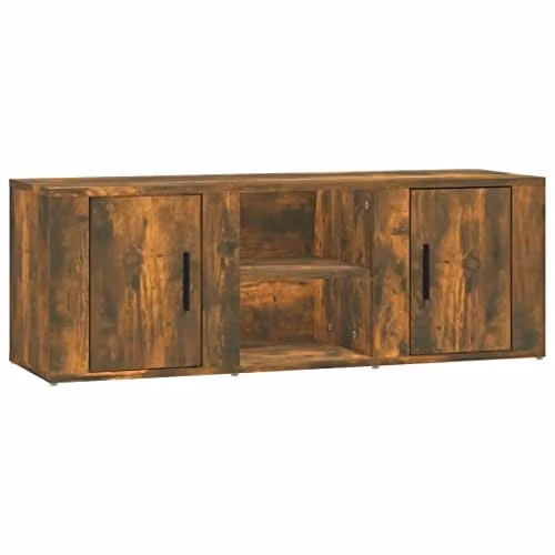 vidaXL Smoke Oak TV Cabinet in Brown Wood, W/D/H: 100 x 31.5 x 35 cm – 1
