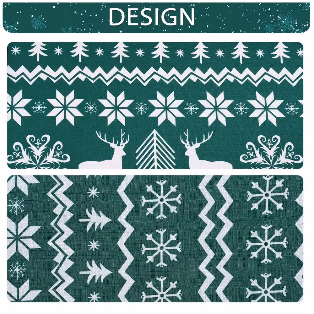 London Boutique Festive Waterproof Round Polyester Tablecloth in Green, Diameter: 152.4 cm – 2
