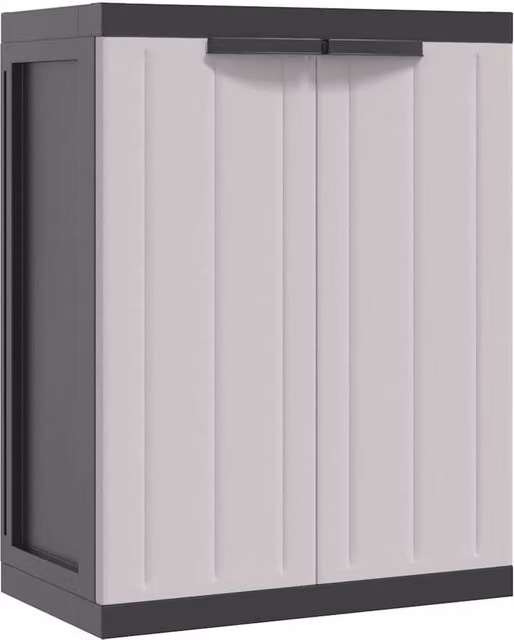 Berkfield Home Outdoor Storage Cabinet in Grey and Black, W/D/H: 65 x 37 x 85 cm