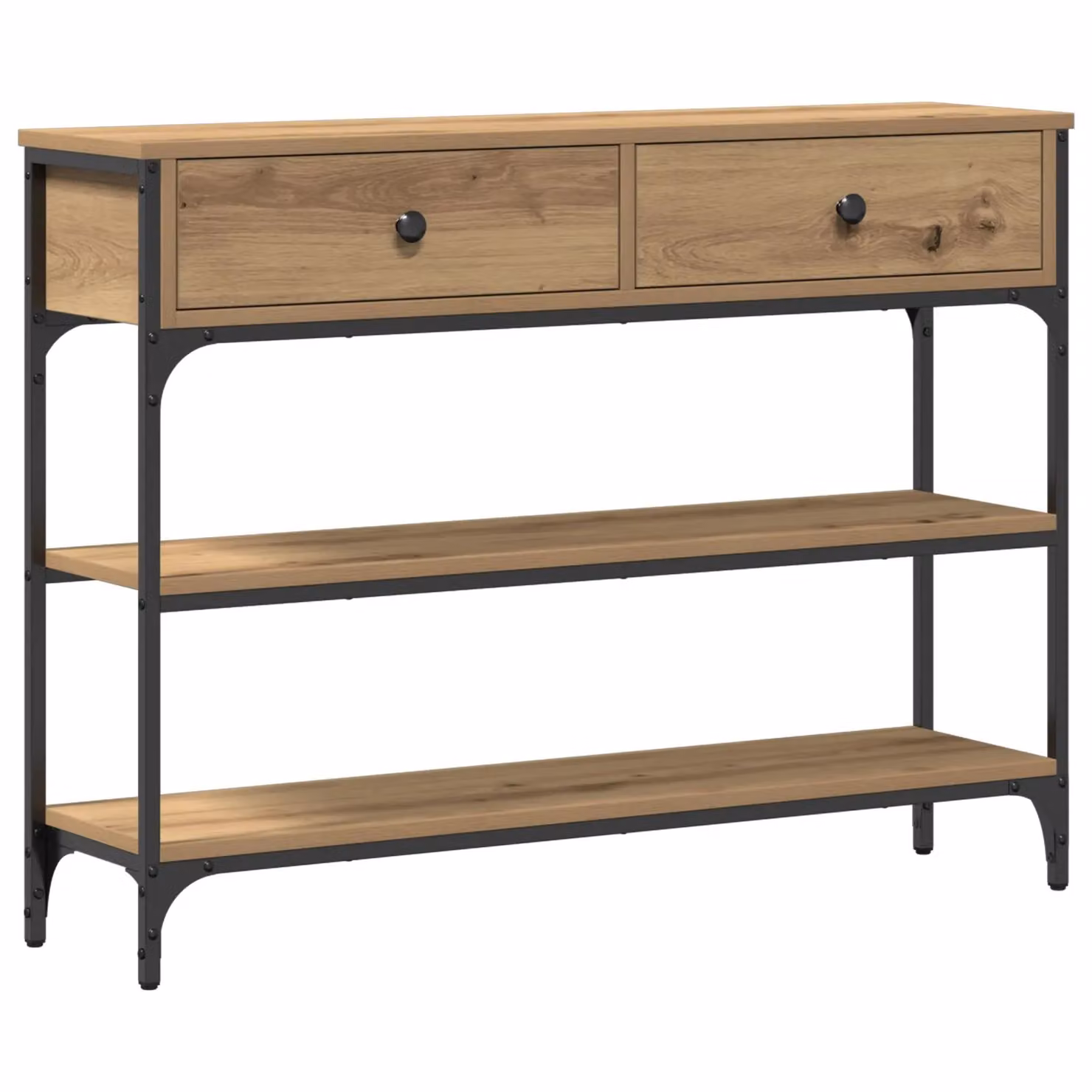 Berkfield Home Artisan Oak Console Table in Brown, W/D/H: 100 x 25 x 75 cm – 2