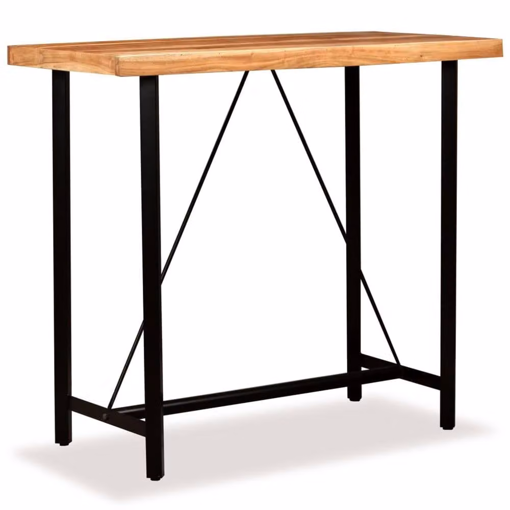 Berkfield Home Brown Solid Acacia Wood Bar Table, W/D/H: 120 x 60 x 107 cm – 2