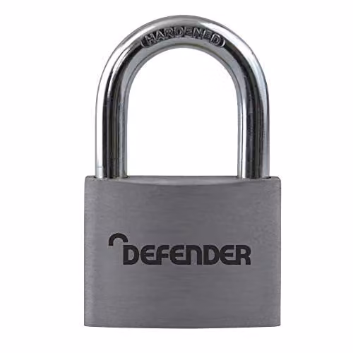 Defender 40mm Aluminium Padlock in Silver or Grey