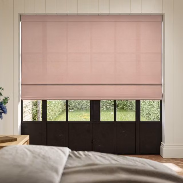 ANTE DECOR Aura No Joins Light Filtering Made To Measure Roman Blind in Rose Pink