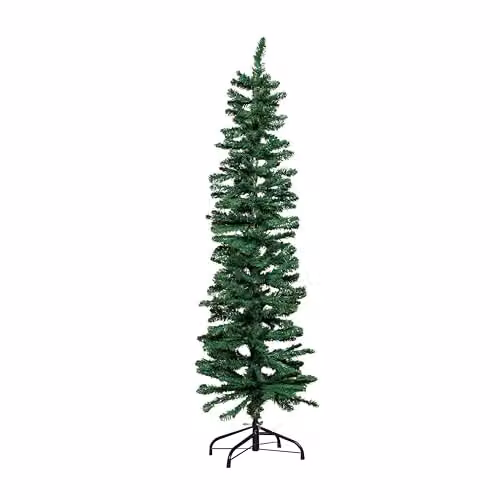Samuel ALEXANDER Green Artificial Pencil Christmas Tree with Metal Stand, H 120 cm x W 46 cm x D 46 cm
