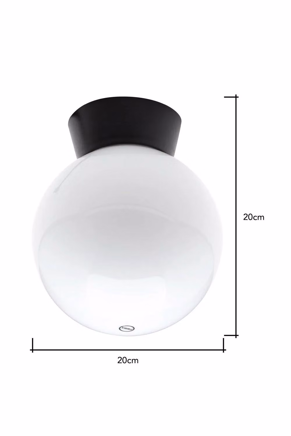 BHS Lighting Westray Modern Outdoor Ceiling Light in Black with Glass Sphere – 4