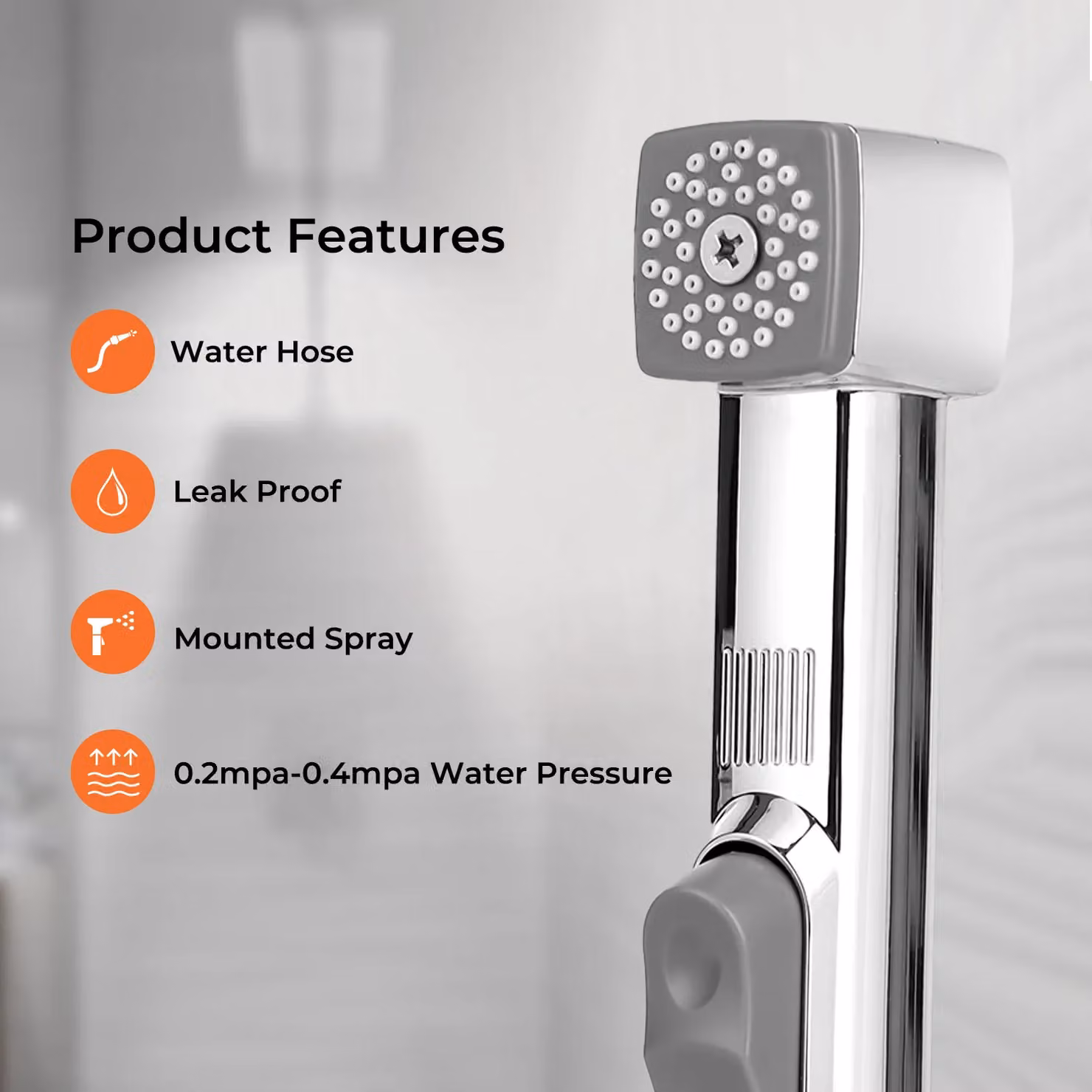 Geepas Hand Held Toilet Bidet Sprayer Shattaf Cleaning Faucet in Silver – 2