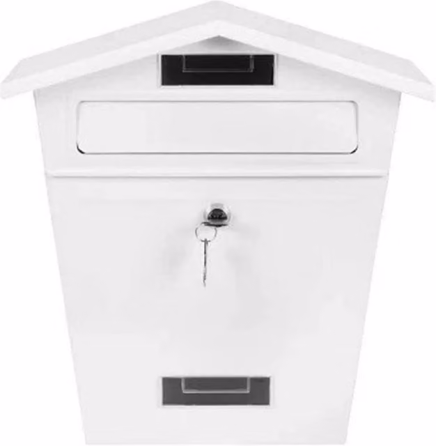 SPETLEK Large Steel Wall Mounted Post Box in White – 1