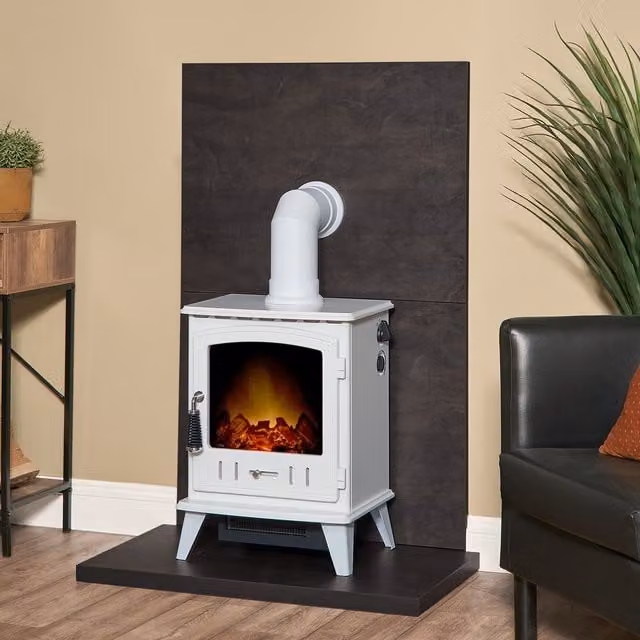 Acantha Tile and Hearth Set in Bronze Venetian and Aviemore White