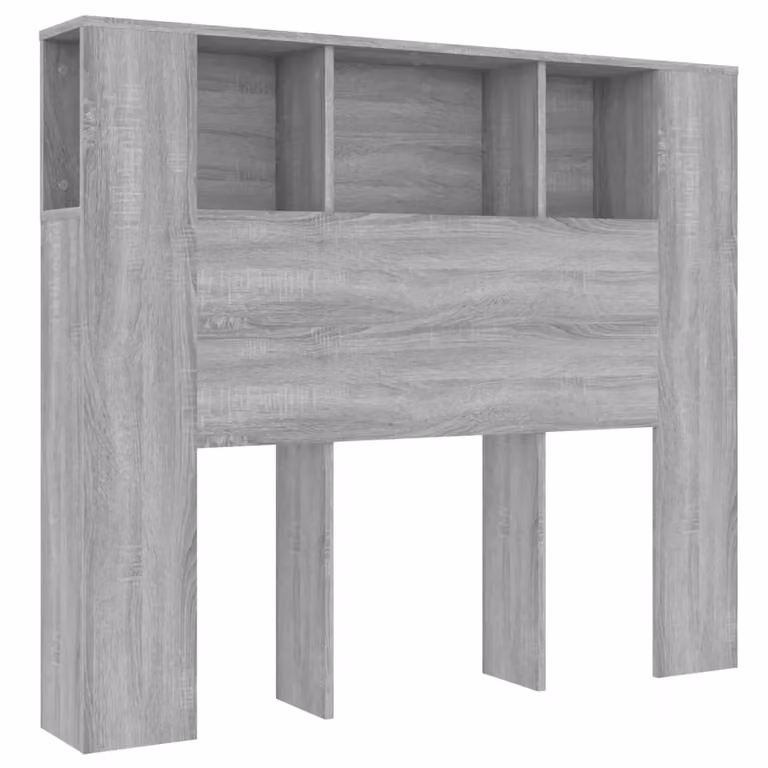 Berkfield Home Grey Sonoma Headboard Cabinet with Side Compartments, W/D/H: 120 x 18.5 x 104.5 cm