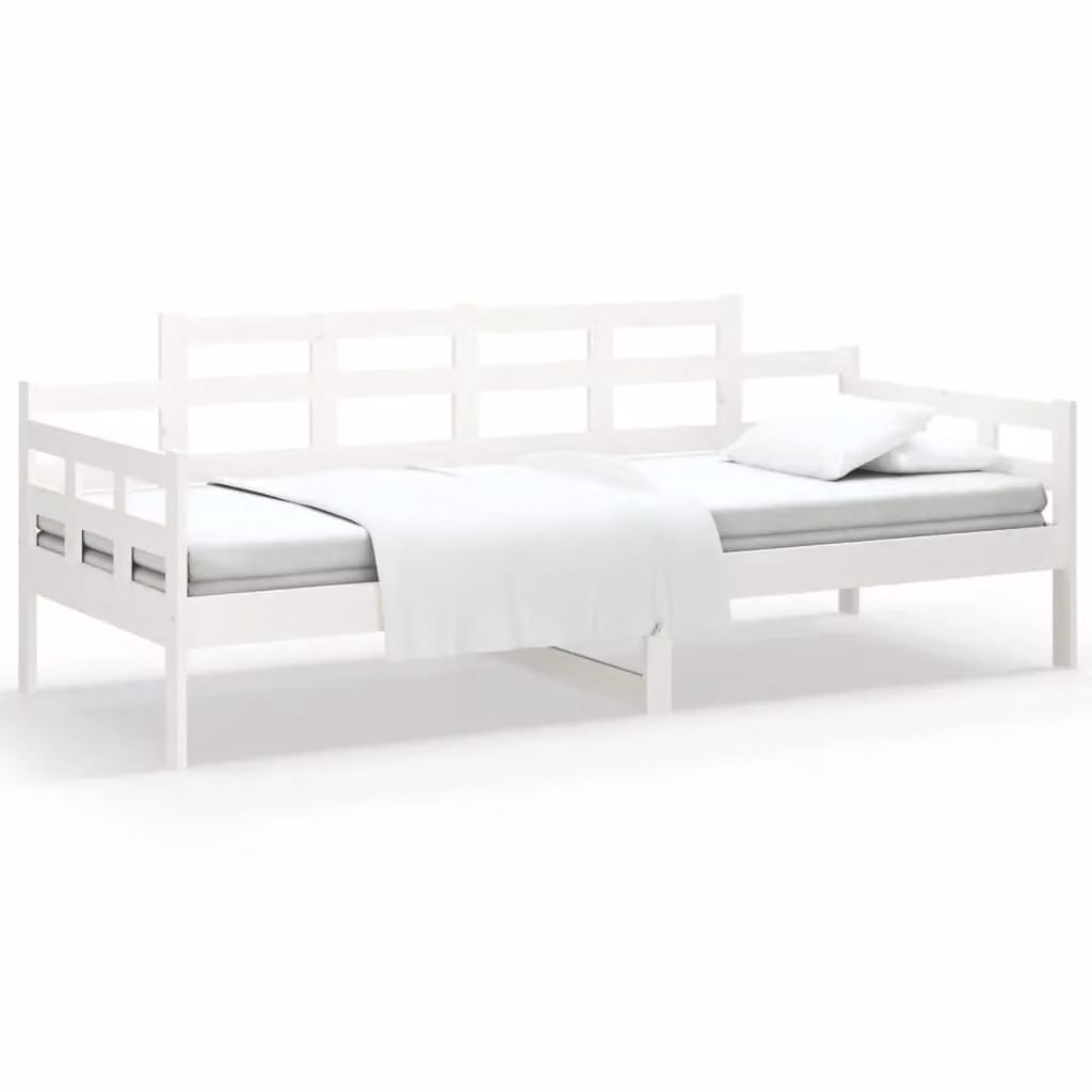 Berkfield Home Rustic White Solid Wood Pine Day Bed W/D/H: 190 x 90 cm – 2