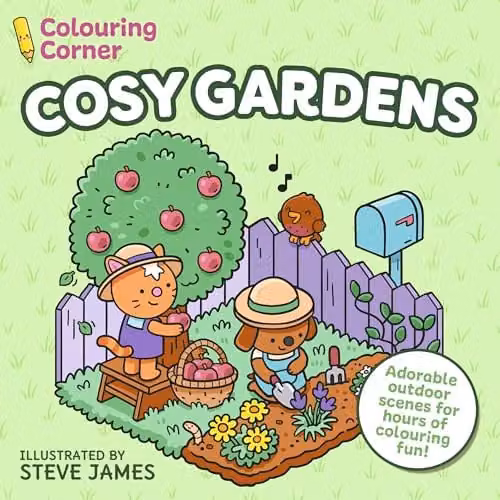 Arcturus Colouring Corner Cosy Gardens Multicolour Paper Colouring Book