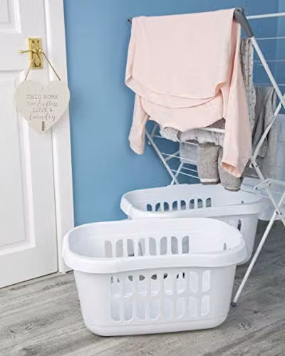 Wham Casa Hipster Laundry Basket in White, W/D/H: 39 x 30.5 x 60 cm – 3