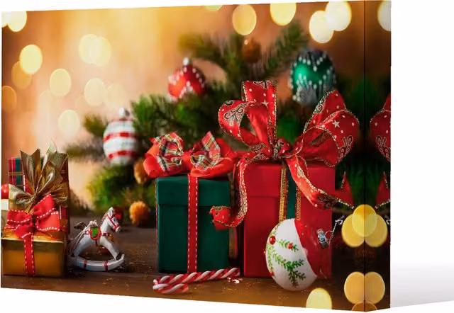Benjamin Tate Design LTD Christmas Holidays Gallery Canvas in Green and Multicolour, W: 61 cm, H: 41 cm