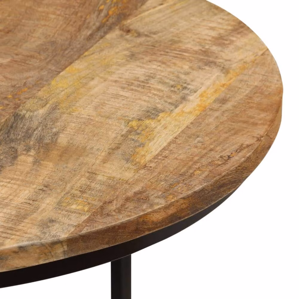 Berkfield Home Nesting Tables, Set of 2, Rustic Brown Rough Mango Wood – 4