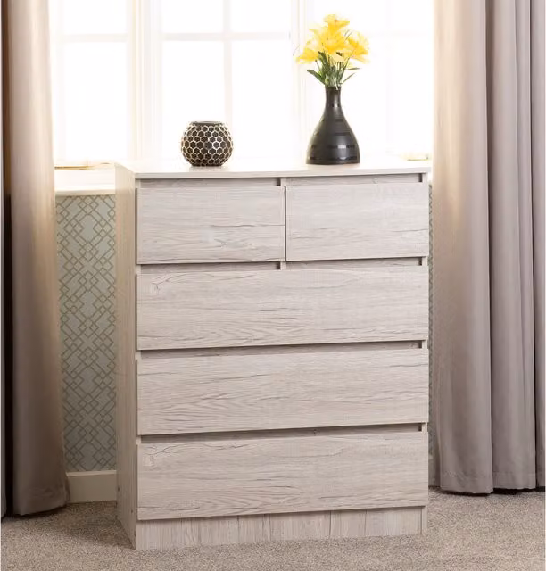 Seconique Malvern 3 Plus 2 Chest in Urban Snow White and Grey
