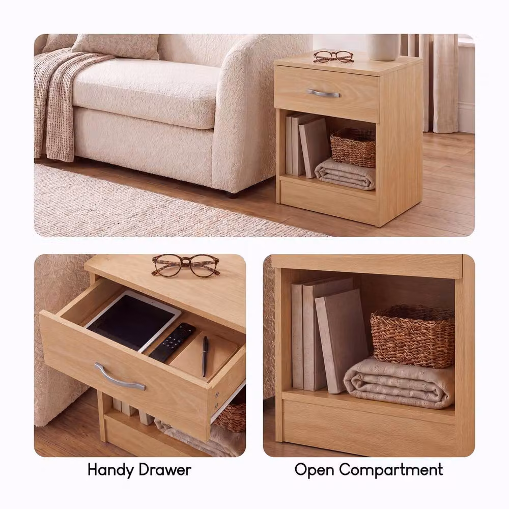 Vida Designs Riano Set of 2 Bedside Chests in Sand and Brown – 3