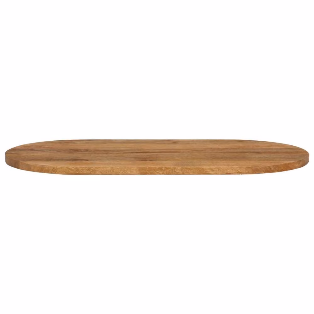 Berkfield Home Oval Solid Mango Wood Table Top, Brown, W: 110 cm, D: 50 cm, H: 2.5 cm – 2