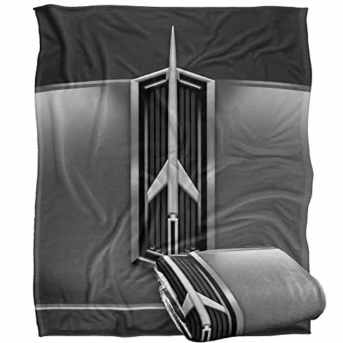 LOGOVISION General Motors Oldsmobile 1964 Hood Emblem Retro Fleece Throw Blanket, White, W: 152 cm, D: 127 cm – 1