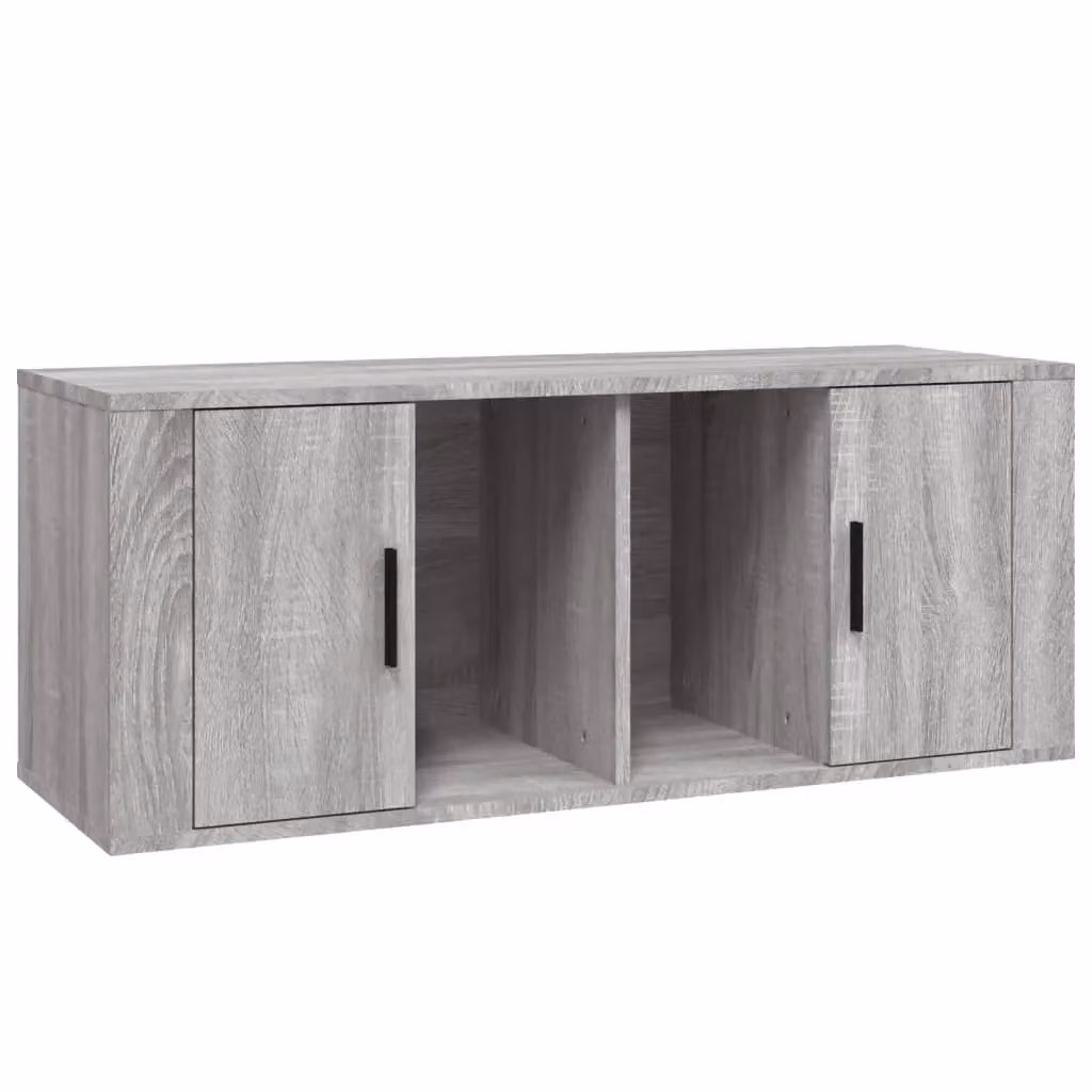 Berkfield Home Modern Grey Sonoma TV Cabinet in Engineered Wood W/D/H: 100 x 35 x 40 cm – 2