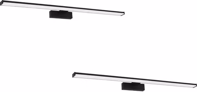 Loops 2 Pack Modern LED Wall Lights with Black Aluminium Shade and White Plastic, 14W Included