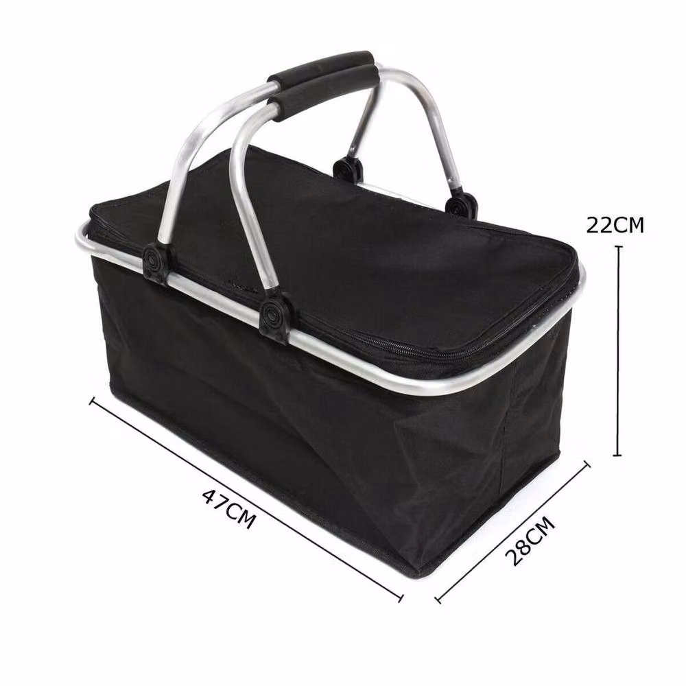 NESTLUNE Large Thermal Cooler Basket and Picnic Bag in Black, W: 100 cm, D: 60 cm – 2