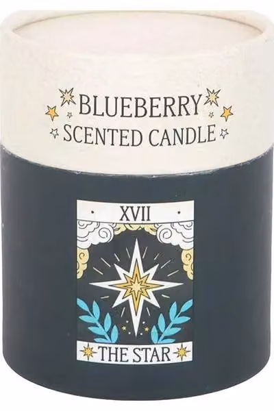KDMD The Star Vintage Tarot Blueberry Tabletop Candle in White and Blue – 3