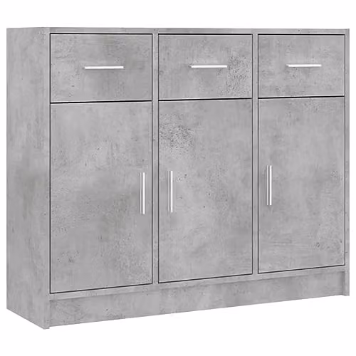 vidaXL Sideboard in Concrete Grey, W/D/H: 91 x 28 x 75 cm, Made of MDF – 1
