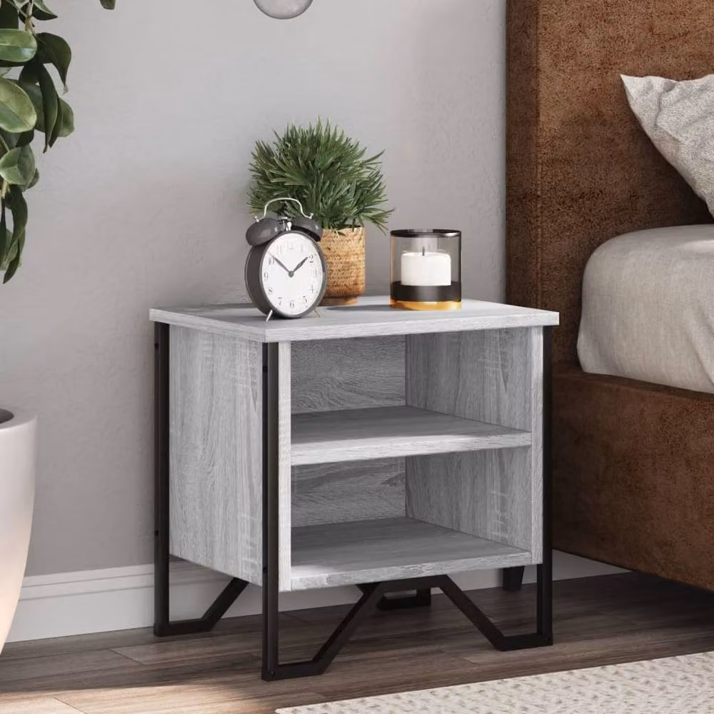 Berkfield Home Elegant Bedside Cabinet in Grey Sonoma, W/D/H: 40 x 30 x 40 cm – 2