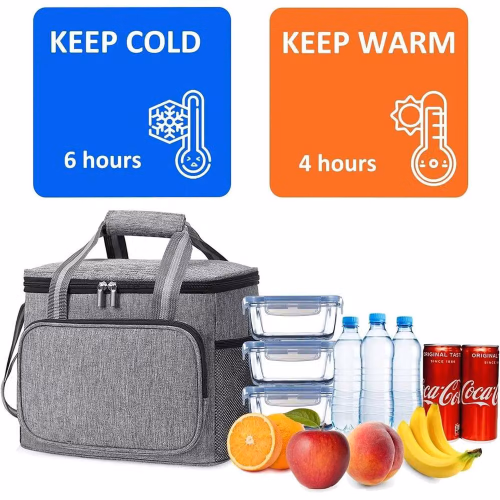 FLAVORA Large Insulated Lunch Bag for Adults in Grey – 4