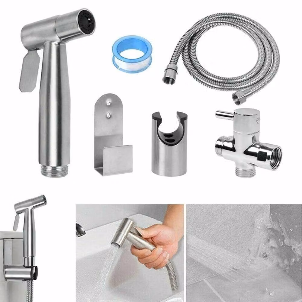 NESTLUNE Handheld Bidet Toilet Jet Spray in Silver Stainless Steel – 2