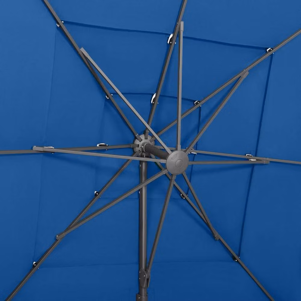 Berkfield Home Cantilever Parasol with Aluminium Pole, Blue, W/D/H: 250 x 250 x 246 cm – 3