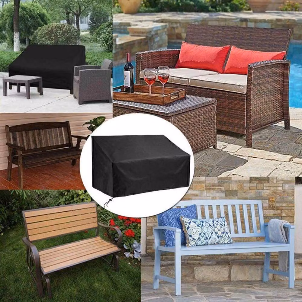 SPETLEK Waterproof Outdoor Garden Bench, 4 Seater, Black – 4